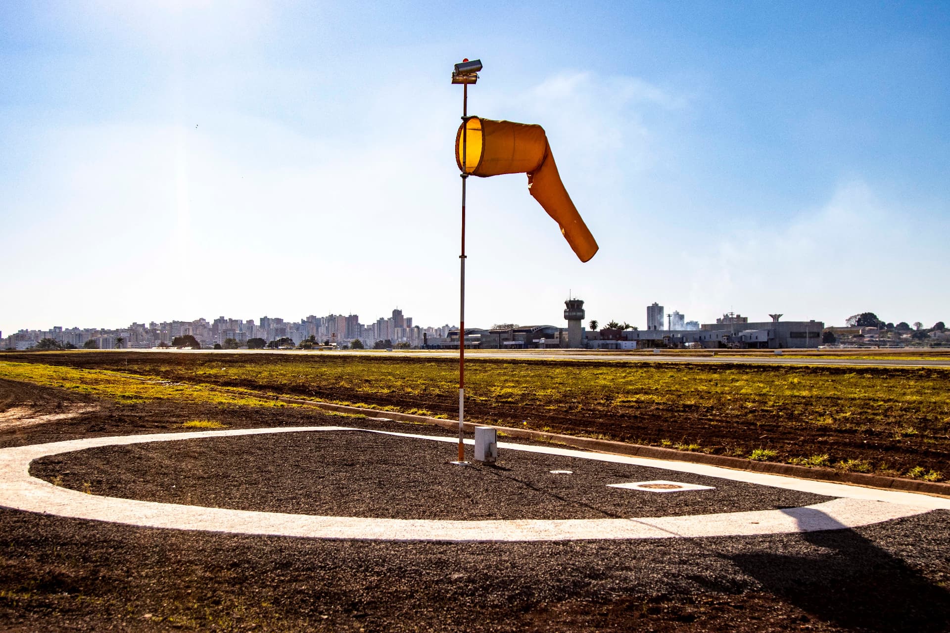 Windsock at an airfield
