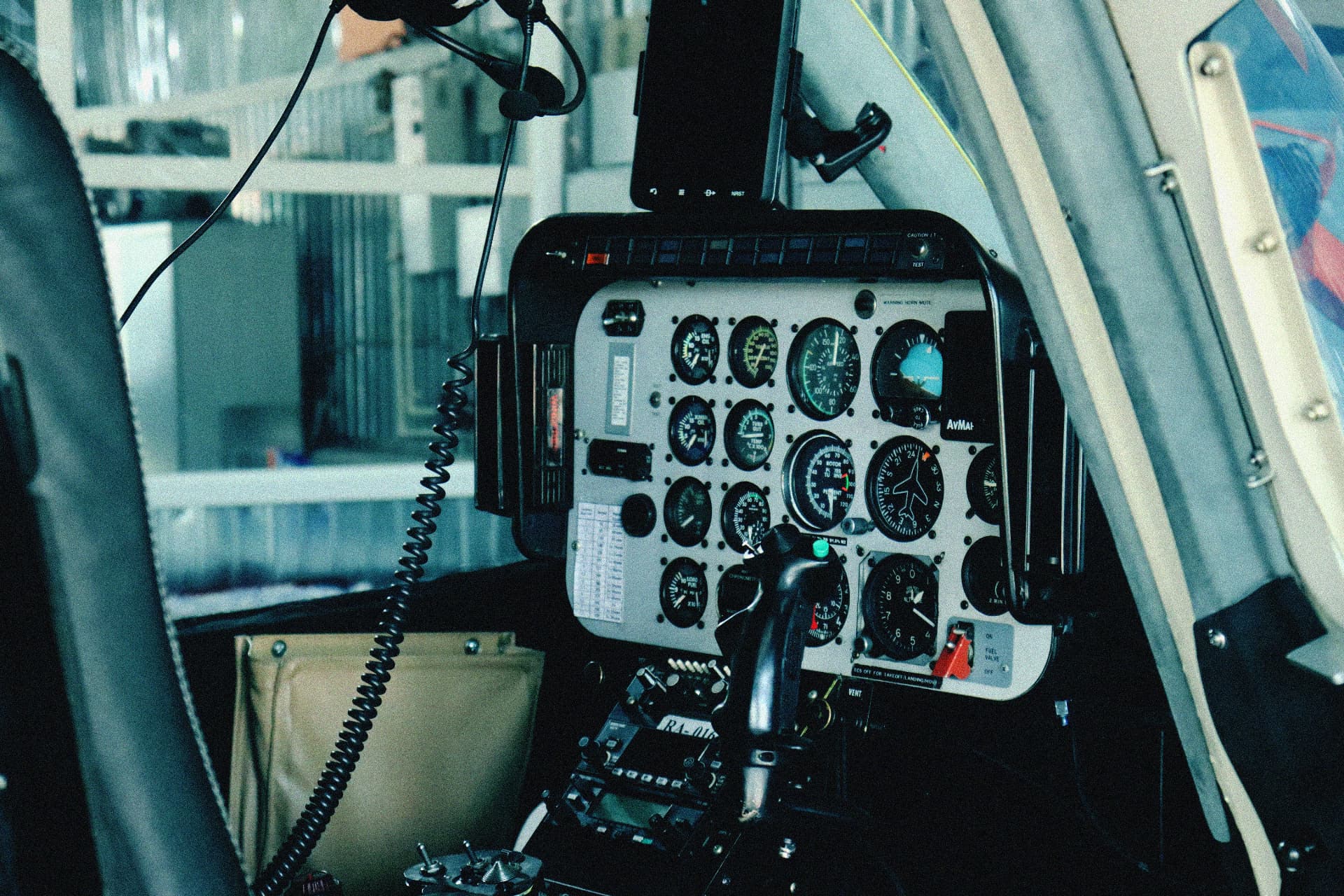 Helicopter instrument panel and flight controls